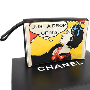 1円 ◎美品 CHANEL シャネル クラッチバッグ マドモアゼル JUST A DROP No5 エナメル マルチカラー◎E.Cgp.pD-07