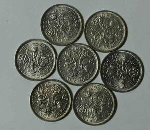 7枚 硬貨 ラッキー 6ペンス コイン イギリス 1967年 ★