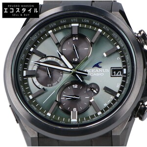 美品 CASIO カシオ OCW-T4000BA-1A3JF Classic Line OCEANUS オシアナス マルチバンド6 タフソーラー電波 腕時計 ブラック メンズ