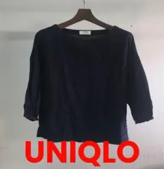 XP69◎UNIQLO◎ユニクロ◎シャツ◎長袖◎S◎中国製◎ネイビー◎レディース