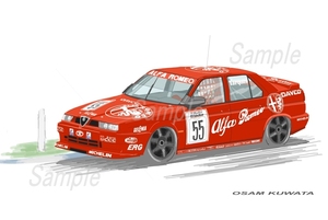 イラスト アルファロメオ 155 BTCC A3サイズ