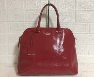 no21540 kate spade new york ケイトスペード 本革 レザー 牛革 エナメル ハンド トート バッグ ☆