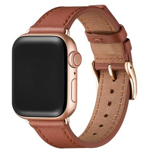 [新品]apple watch バンド ブラウン/ローズゴールド 42mm 44mm