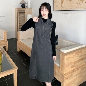 【大きいサイズS-5XL】 ファッションワンピース 4XL グレー