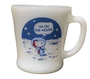 【送料込 超激レア ミント】1969 SNOOPY THE ASTRONAUT I‘M ON THE MOON Fire-King 9oz Dハンドル / PEANUT レッドバロン for President 