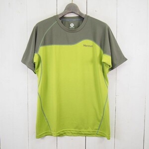 マーモット Marmot /MJT-S3066/ロゴ刺繍S/S Tee 半袖ドライTシャツ(XL)グリーンティー/329