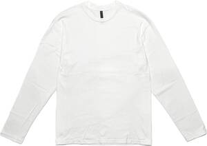 定価1.5万 KAZUYUKI KUMAGAI ATTACHMENT COTTON JERSEY CREWNECK L/S T-SHIRT 3 白 天竺クルーネックL/Sカットソー アタッチメント ロンT