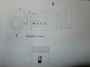 ナンバーボルトに！　６４チタンボルト　オリジナルデザイン！　Ｍ6×15ｍｍ　新品！　新たにＭ６×１０ｍｍも追加！