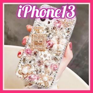 iPhone13 用ケース pw キラキラ　デコ　ストーン　　スマホケース