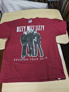 【服飾】 ビンテージ レア Tシャツ バンド 当時物? DIZZY MIZZ LIZZY ディジー・ミズ・リジー REUNION TOUR 2010 エンジ M 半袖