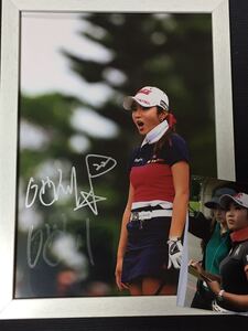 LPGA イボミ 直筆サイン A4生写真 フレーム入り(生写真付き)⑤