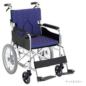 スタンダードモジュール車いす SMK30 座面幅38cm／ドットネイビー（マキテック）SMK30-3843DN 介助式車いす・背折れタイプ