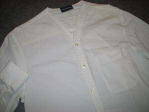 58,000円 エンポリオアルマーニ 超希少 激レア 美品 オープンカラー長袖シャツ M　EMPORIO ARMANI ホワイトシャツ