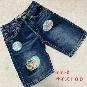 【USED】 古着 100サイズ MINI-K ミニK ミニケー　デニム　ハーフパンツ