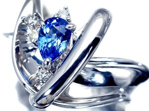 1円～【ジュエリー極】魅力的ブルーカラー！上質天然ブルーサファイア0.75ct＆天然ダイヤ0.09ct 高級Pt900リング a1473kilm【送料無料】