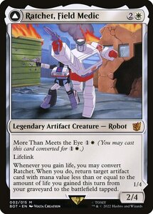 MTG ■白/英語版■ 《戦場軍医、ラチェット/Ratchet, Field Medic》▲ショーケース▲ 兄弟戦争 BRO トランスフォーマー