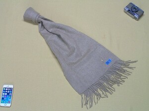 使用2回 マフラー♪ TOPKAPI トプカピ ♪黒・NAVY・ブルーの洋服に合わせやすい ベージュ系 Cashmereカシミヤ100% ■3898