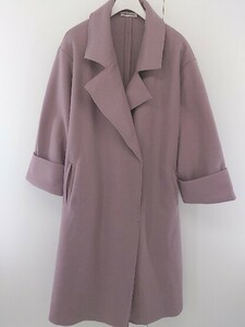 ◇ ◎ natural couture NICE CLAUP ウエストリボン付き 長袖 ガウン コート サイズF ピンク系 レディース