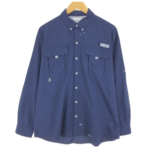 古着 コロンビア Columbia PFG OMNI-SHADE ボタンダウン 長袖 フィッシングシャツ メンズM相当 /eaa469394