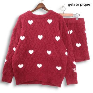 gelato pique ジェラートピケ ハート アラン♪ プルオーバー ショート パンツ セットアップ ルームウェア Sz.F レディース　K5T00105_1#O