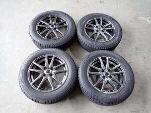 YS14686【送料無料175/65R15】フィット スイフト アクア キューブ等に BS 中古スタッドレスセット ★15×5.5J 100/4H ET43★1円スタート