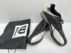 送料無料h59656 MIZUNO ミズノ ゴルフシューズ ティーゾイド 45KM-41191 ホワイト ブルー メンズ 27.0cm 袋付き