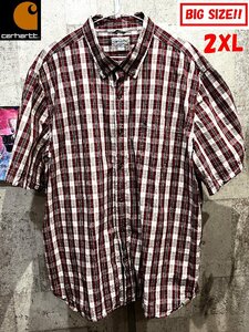 ビッグサイズ 2XL カーハート US規格 チェック 半袖シャツ carhartt メンズ