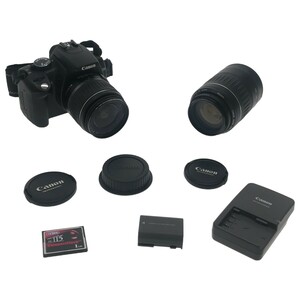 【動作未確認】Canon EOS kiss Digital N ボディ EFS 18-55mm F3.5-5.6 II USM / EF 55-200mm F4.5-5.6 II レンズ デジタル一眼 現状 C3906