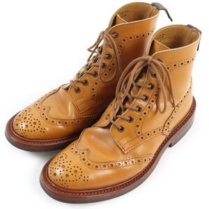 美品●Tricker’s トリッカーズ M2508 MALTON モールトン レースアップブローグカントリーブーツ 6.5 イングランド製 メンズ 定価132000円