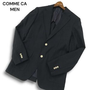 COMME CA MEN コムサ メン 通年 背抜き★ 金ボタン ブレザー テーラード ジャケット 紺ブレ Sz.48　メンズ ネイビー　A4T11488_A#O