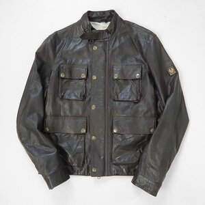 Belstaff GOLD Label ◆ レザー ライダース ジャケット 黒 Mサイズ 本革 革ジャン イタリア製 ベルスタッフ ◆MU13