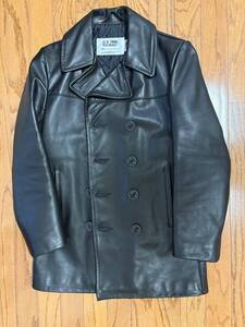 Schott N.Y.C Leather Naval Pea Coat