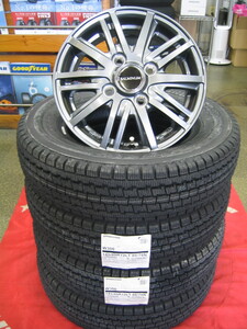 ブリヂストン 国産 スタッドレス タイヤ W300 145/80R12 LT 80/78 6PR相当 ＆ アルミホイール 新品 4本 即納OK 送料無料 軽バン、軽トラ