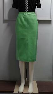 Vintage VALENTINO イタリア製 レザー スカート グリーン系 サイズ42