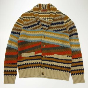 美品◆ミッソーニ ニットカーディガン ウール メンズ サイズM マルチカラー MISSONI【AFA14】