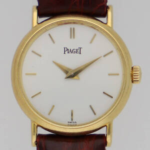 PIAGET ピアジェ 8055N ラウンド ホワイトダイヤル YG クオーツ レディース 【124104】