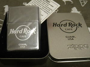 ◎Zippo ハードロックカフェ Hard Rock CAFE [ GUAM,USA ]シルバー未使用