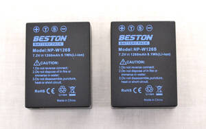 BESTON カメラ用バッテリーパック NP-W126S 7.2V 1260mAh リチウムイオン電池 2個セット 中古品 