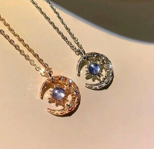 月ネックレス シルバー 韓国 星 ダイヤモンド 上品