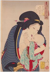 風俗三十二相 かわゆらしさう 真作 芳年 本物 浮世絵 木版画 錦絵 明治21年(1888)明治十年以来内室の風俗 yoshitoshi ukiyoe hana_desu15