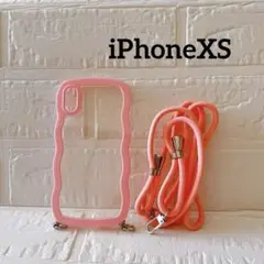 【訳あり】iPhoneXS ストラップ付 ピンク