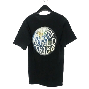 ステューシー STUSSY SWT GLOBE TEE ワールド トライブ グローブ プリントTシャツ カットソー 半袖 S ブラック 黒 メンズ