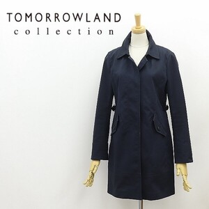 ◆TOMORROWLAND collection トゥモローランド コレクション ストレッチ コットン スプリング コート 紺 ネイビー 38