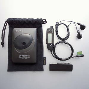 ☆動作美品☆ ソニー カセット プレーヤー ウォークマン メタルボディ WM-EX909 SONY WALKMAN & リモコン イヤホン 外付電池BOX ポーチ