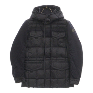 MONCLER モンクレール 16AW JACOB ジェイコブ ナイロン切り替え フーデッド ダウンジャケット ネイビー B20914139585