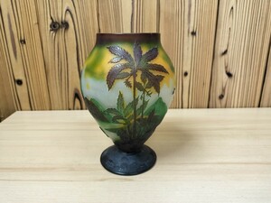 ★ガレ風　フラワーベース　花瓶　花器　工芸ガラス　置物★