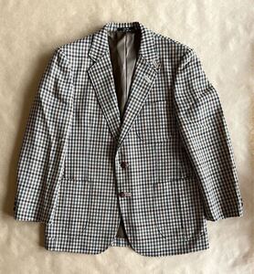 美品 DAKS 千鳥格子柄 定番 ウール ジャケット ブラウン系 Mサイズ相当 96A85 チェック柄 テーラード ジャケット ブレザー ダックス @b090