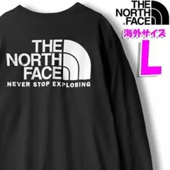 ノースフェイス ロンT 長袖Tシャツ 長袖 海外L 日本LL相当 黒 thr