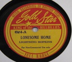 ** BLUES 78rpm ** Lightning Hopkins Lonesome Home / Appetite Blues [ US 