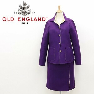 ◆OLD ENGLAND オールドイングランド リバーシブル コットン ジャケット＆ラップ スカート セットアップ 36